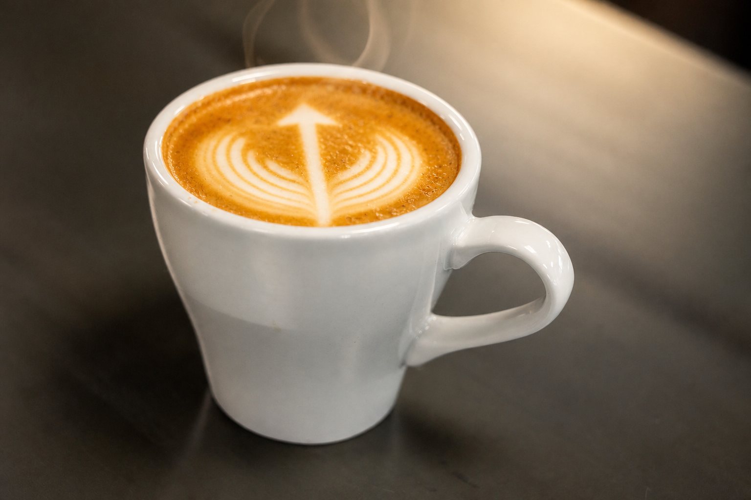 Cappuccino with rosetta latte art
