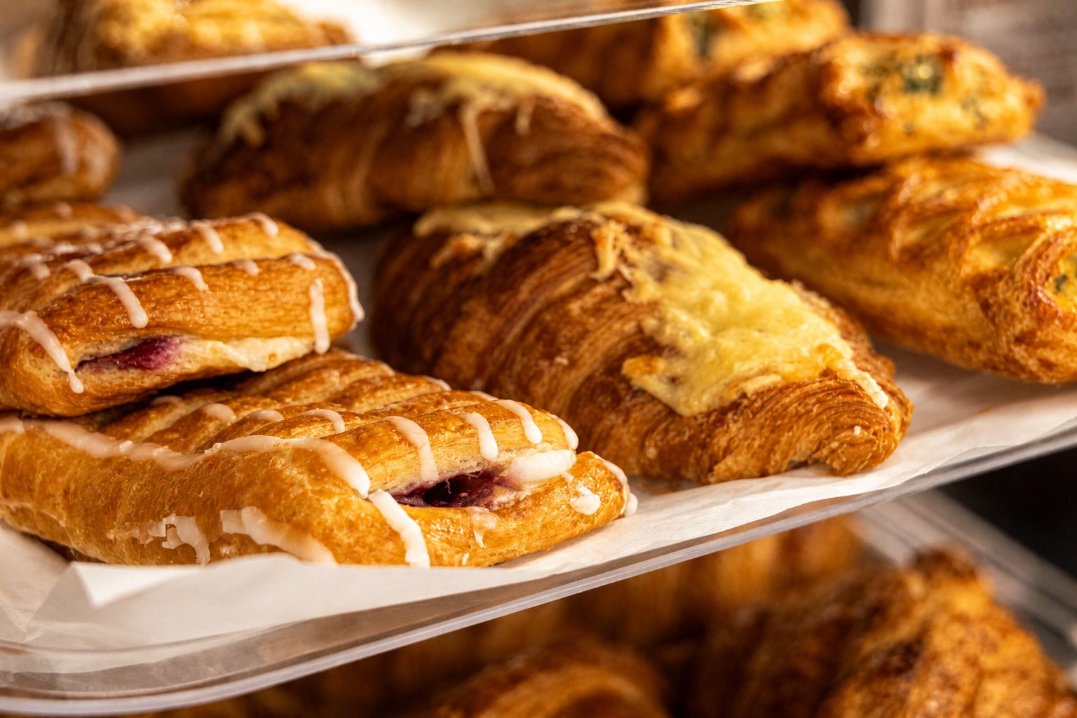 Assorted pastries arranged on a tray