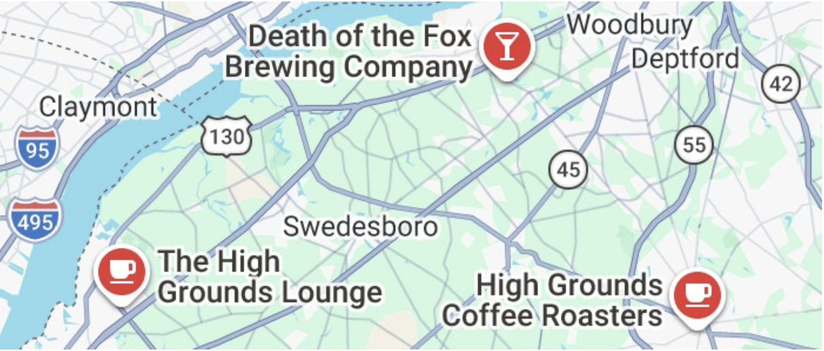 Regional map of our three South Jersey locations