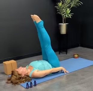 Yoga pose on a mat in the High Grounds Lounge Wellness Center in Carneys Point