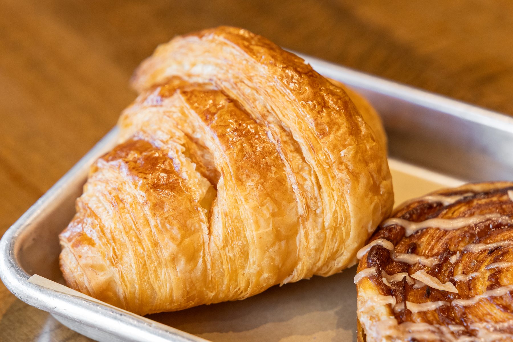Close-up of a butter croissant